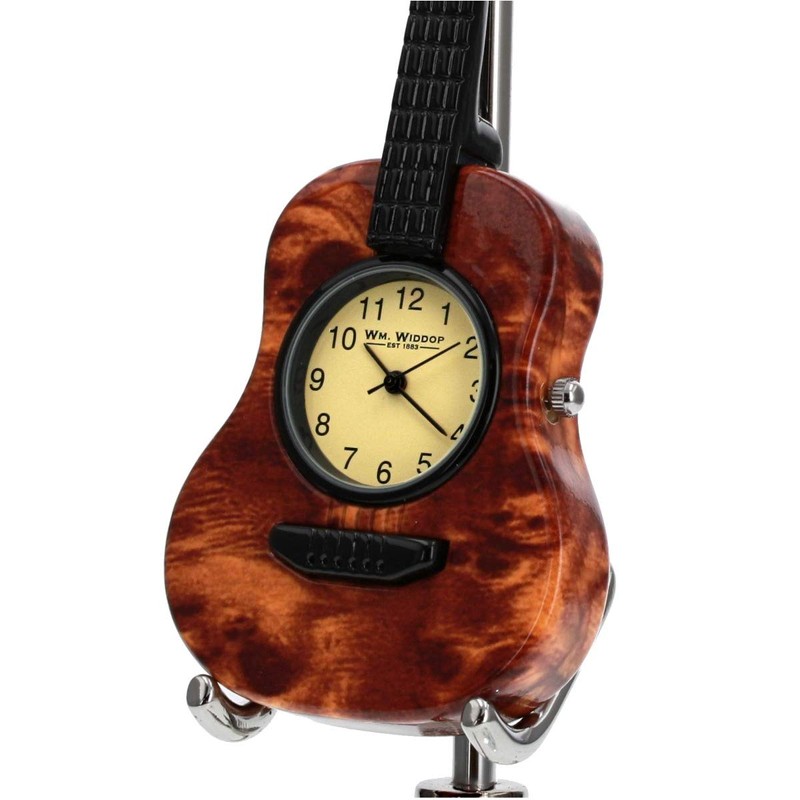 WM Widdop Musicology Miniature Novelty Collectors Clock - Guitar With