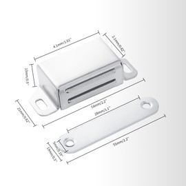 Anhoer 2 x Magnetic Door Catch 15KG Cupboard Door Magnets Magnetic Catch Stainless Steel Cabinet Door Magnetic Catches for Cabinet Drawer Kitchen Cupboard Wardrobe Closet Closure