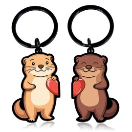2 Pcs Raccoon Keychain, Womens Mens Stocking Stuffers, Llaveros Para Parejas, Matching Keychains for Couples, Christmas Stocking Stuffers, Birthday Anniversary Valentine Gifts for Girlfriend Boyfriend