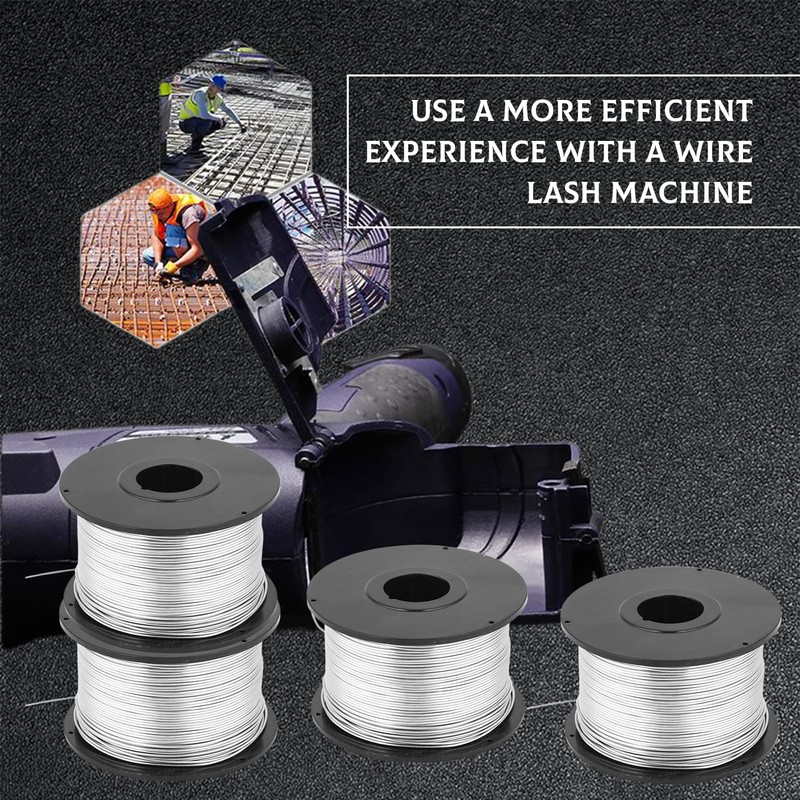 4 Rolls Rebar Tie Wire Tool, 0.8 mm 360 ft