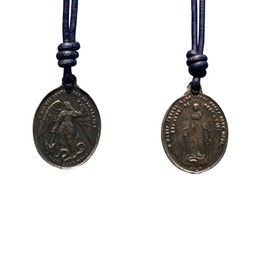 The Archangel St Michael Gold Necklace - Men Protection Pendant, Women Virgin Mary Jewelry, Protect and Bless Us, Religious Charms, Catholic Believes, Silver Mens Accessories, Medallion Gift (Gold)