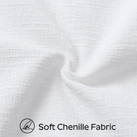 Sungeek Set of 2 Soft Chenille Cushion Covers 60x60cm Square Decorative Throw Pillow Covers with Stitched Edge Solid Dyed Pillow Cases Covers for Home Decor Couch Sofa Bed Living Room, White