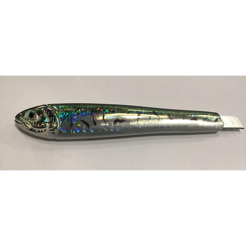 Translucent Blue Fish Shaped Box Cutter Detailed Glossy