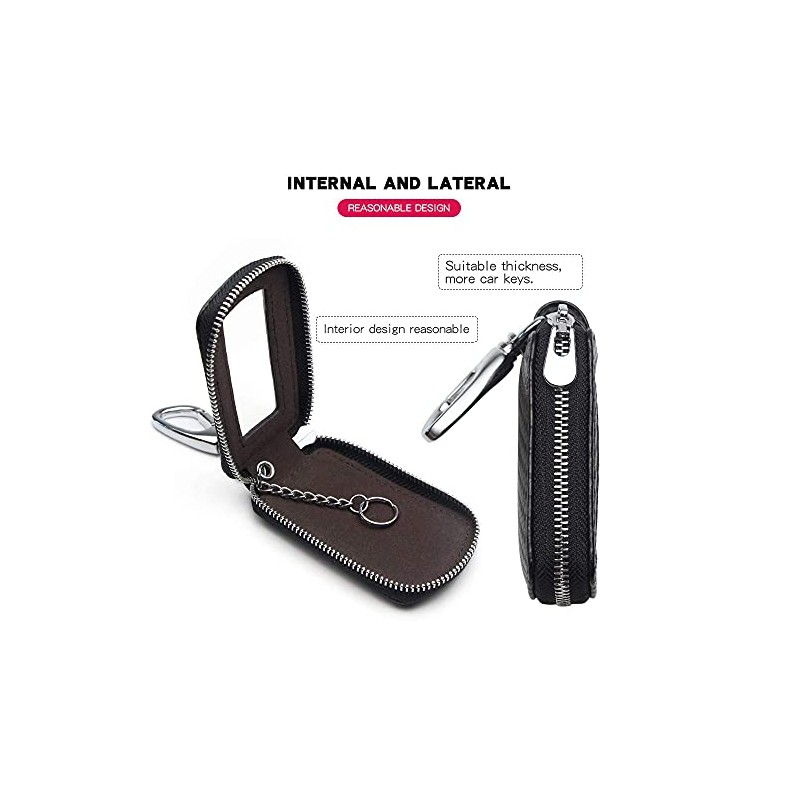 VSLIH Universal Genuine Leather Car Key Fob Case
