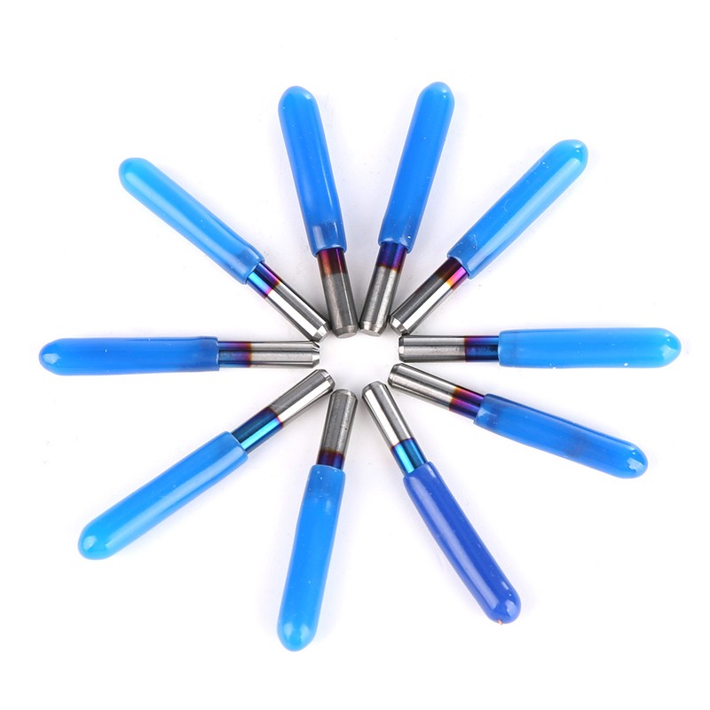 10Pcs box 3.175 Blue Plating Tungsten Steel Engraving Tool CNC