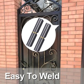 HINZIC 10 Pcs Weldable Barrel Hinges, 2-1/2" Long 3/8" Diameter, Heavy Duty Carbon Steel Gate Hinges Weld On, Detachable Door Hinge for Metal Swing Door, Trailer Ramp, Glass Door Hinge Pin OD 1/4"