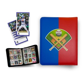 BFWSPORTS Card Holder Binder, Baseball Card Binder, 9 Pocket Sport Card Binder,  Fits 900 Cards with 50 Removable Sleeves, Trading Card Holder,  Card Collection Binder., Blue