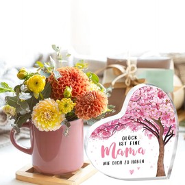 Mum Gift Mother's Day Gift Heart Shaped Acrylic - Birthday Gift for Mum, Best Mum Gift, Mother's Day Birthday Gifts for Mum