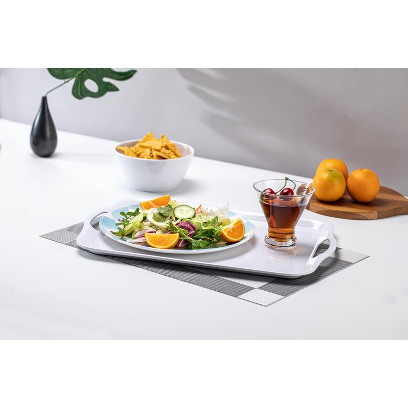 ZAINCA Large Melamine Serving Tray with Handles, 16.75 x 11.5