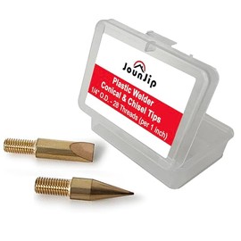 JOUNJIP Plastic Welder Tips 2pc- Plastic Weld Flat Head and Cone Shaped Tips - for JOUNJIP Plastic Welder Tool Kit - 1/4-28 Thread