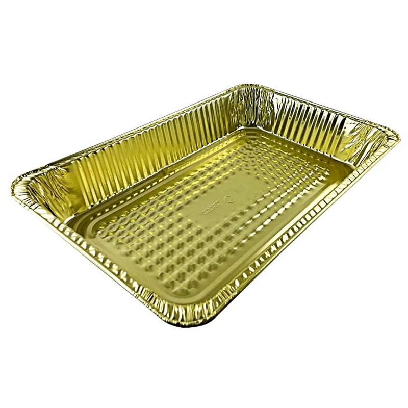 Handi-Foil Full-Size Deep Premium Quality Black & Gold Aluminum Steam