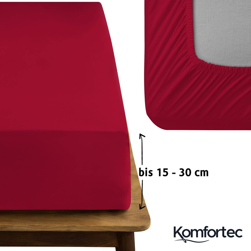 Komfortec Single Fitted Sheet 100% Cotton, 11 inch (30 cm)