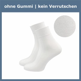 GAWILO Women's Wellness Socks (6 Pairs) | Without Elastic Waistband & Without Seam | Vein Socks with Comfort Waistband & Reinforced Stress Zones, White