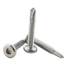 40PCS #12 x 1-1/4" Hex Socket Self Tapping Screws, 410 Stainless Steel Sheet Metal Flat Head Drilling Screw Self-Tapping Screws High-Strength Fast Sheet Metal Screws (5/8" to 1-3/4" Available)