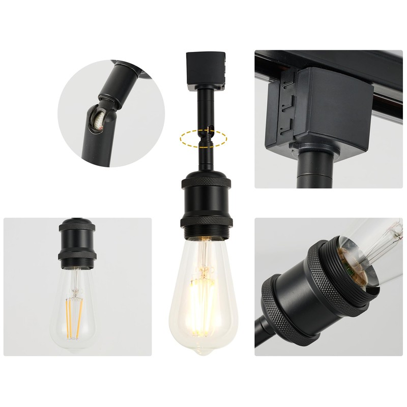 H Type Track Lighting Head to E26 Track Light Heads