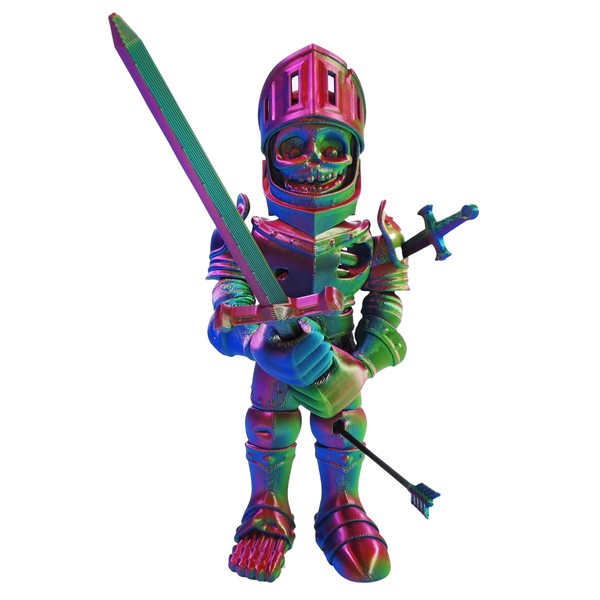 Whattiho 3D Printed Skeleton Knight, Articulated Skeleton Knight, Flexible Skeleton