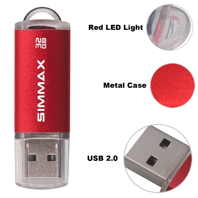 SIMMAX Flash Drive 2 Pack 32GB USB 2.0 Flash Drives
