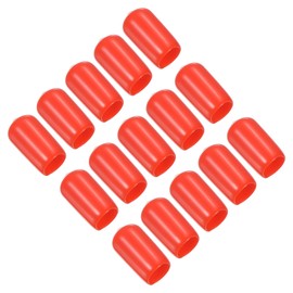 PATIKIL 10.5mm Snooker Cue Tip Cover, 15 Pcs Pool Cue Tips Rubber Cover Billiards Head Club Protector Stick Head Tool for Snooker Accessory, Red