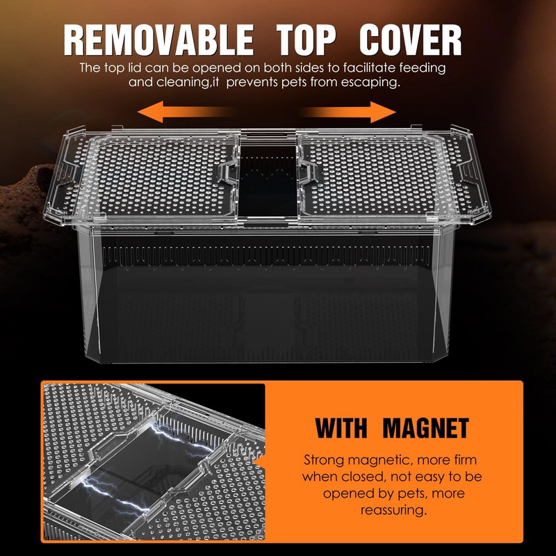【No Assembly】 Breathable and Secure Reptile Tank with high Transparency