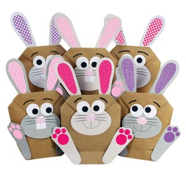 12 DIY Easter Bunny Bags with Handle – Colourful Gift Bags for Easter to Fill Yourself – for Wrapping Gifts for Children and Adults