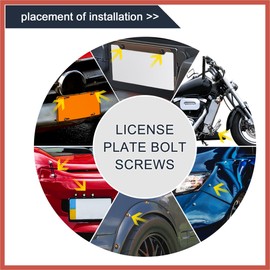 ACROPIX 4 Pcs Aluminum Alloy License Plate Bolt Screw Nuts for Car Motorcycle Silver Tone Car Parts