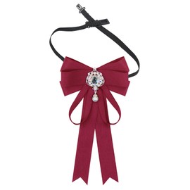 Luckyvestir Women's Pre-Tied Adjustable Tie, Solid Color Bow Tie for Wedding Party Banquet School Uniforms Gifts