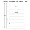 Blank Recipe Paper for A5 Binder - 6 Hole Recipe