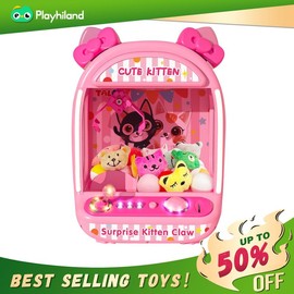 Pink Claw Machine Arcade Toy with LED Light & Adjustable Sound, Battle Model,Rechargable Dispenser Toys Mini Vending Machine for Kids - Perfect Christmas & Birthday Big Gifts for Kids, Ages 3+ - Color: Pink