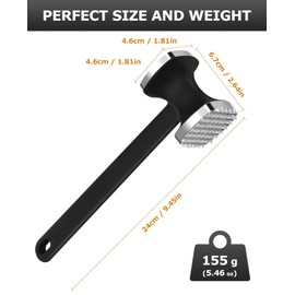 MOSFiATA Fleischklopfer, Fleischhammer Schnitzelklopfer Edelstahl Fleischzartmacher, Rutschfester Schnitzelhammer, Zartmacher für Steak, Hähnchen Rindfleisch, Professioneller Küchenhelfer