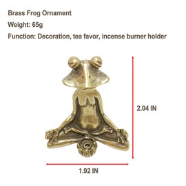 LFWATAXY 1 PCS Brass Animals Frog Incense Holder Funny Incense Holder Figurines Home Decor Incense Burner Holder Frog Figurine Aromatherapy/Meditation/Yoga/Home Living Room Office Decor