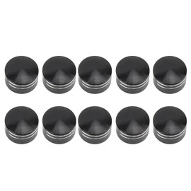 10PCS Motorcycle Head Bolt Cover CNC Aluminum Black Round Grooved Engine Screw Topper Covers Caps for Motorbike Body Frame Shell Medium 9mm‑12mm / 0.35‑0.47in