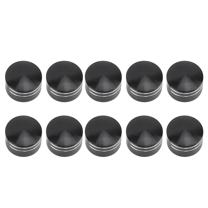 10PCS Motorcycle Head Bolt Cover CNC Aluminum Black Round Grooved