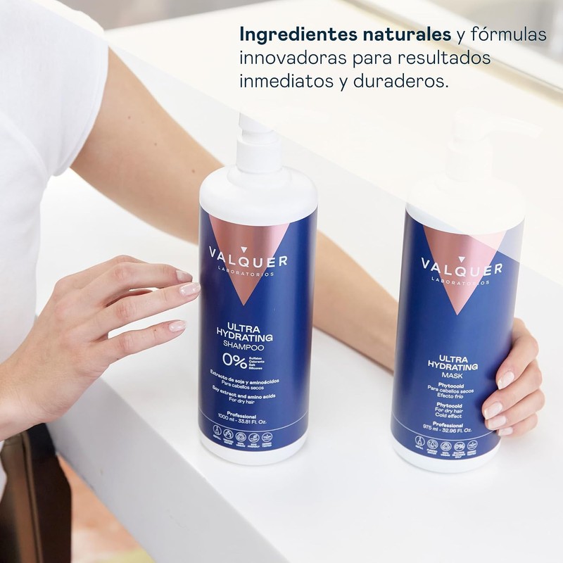 VALQUER Pack Ultra Hidratante Shampoo 1 L y Mascarilla 975