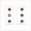 RiteAV 4 Banana (2 Speaker) Binding Post Wall Plate with 2 RCA Jacks (Red+White) - 2 Gang [Screwless White]