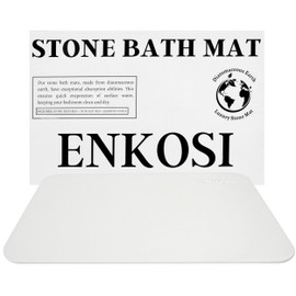 Stone Shower Mats for Bathroom - Instant Dry Bath Mat - Rock Bath Mat - Drying Stone Bath Mat - Quick Dry Bath Mat Stone - Dry Stone Bath Mat - Snap Dry Bath Mat - Stone Shower Slab (23.5x15 White)