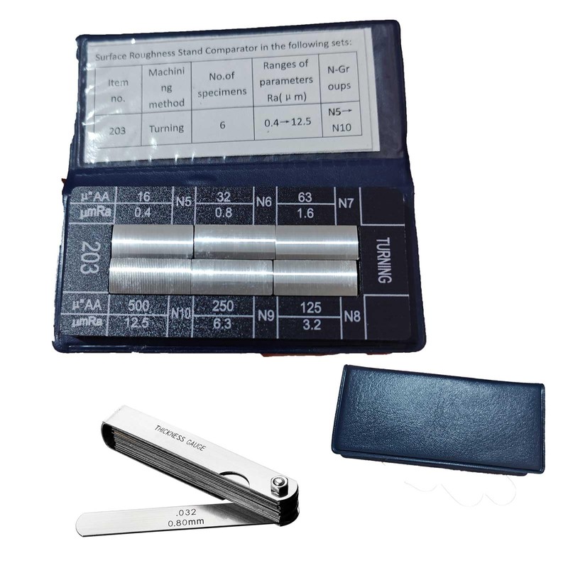 6Pcs Turning Surface Roughness Comparators,Roughness Test Block Ra0.05-12.5mm Microfinish Comparato