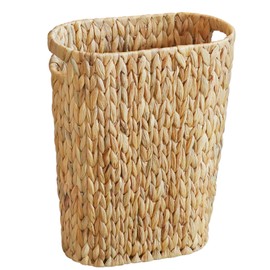Coeusy Wicker Trash Can,Bathroom Trash Can,Water Hyacinth Wicker Waste Basket for Bathroom,Handwoven Narrow Small Waste Basket for Bedroom,Office,5 Gallon