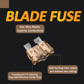 30Pcs 7.5A Standard Blade Fuses Kit - Standard Automotive Car Fuse Blade Fuse Assortment, Fuses Automotive, 7.5A Standard Boat fuse, Auto Truck ATC/ATO/APR/ATS Fuse Kit for Car/RV/Truck/Motor
