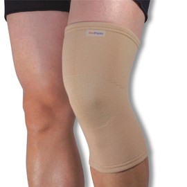 Medical Grade Elastic Compression Knee Support Beige Tubular Sleeve - Small = 30-34cm