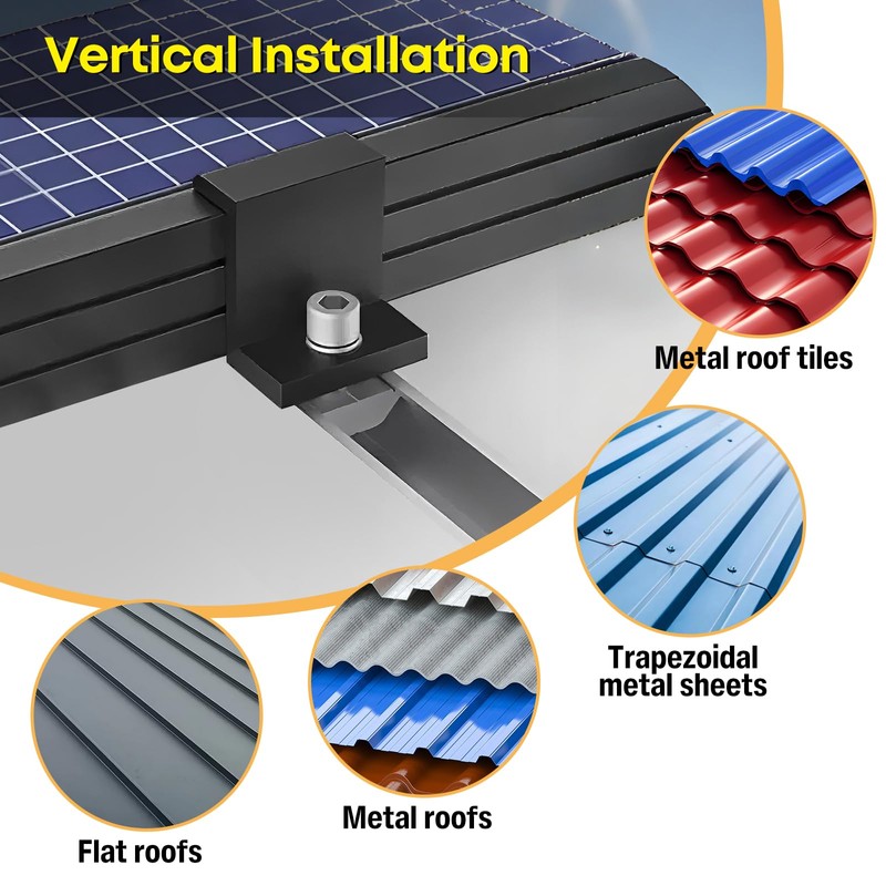 Solar Panel Mount Mounting Set for 2 Modules, 12 cm