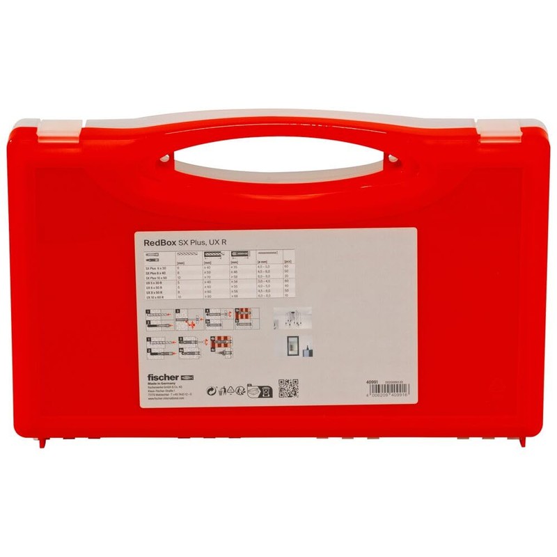 fischer 40991 UX SX Plug Assortment Box, Grey, 290 Teile