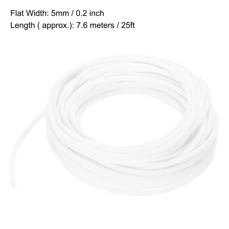 sourcing map Expandable Sleeving,3/16-inch 25ft Cable Sleeve, White