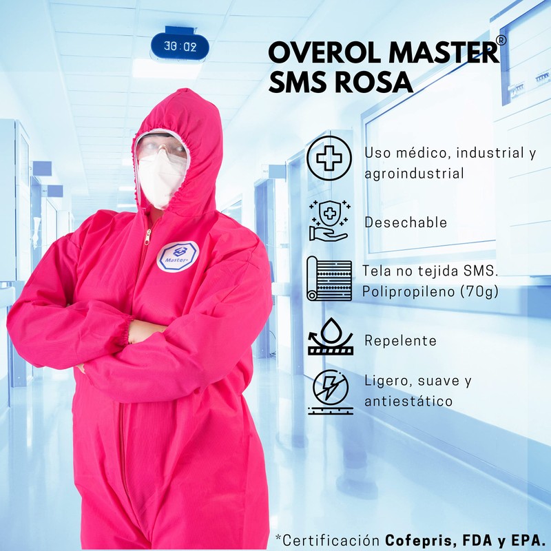Overol Master - Overol de Protección Color Rosa (Disfraz de