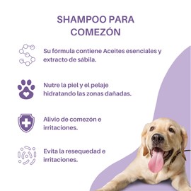 KARBI Shampoo Calmante de Comezón e Irritaciónes - Soleq Alivio de Comezón y picazón - Repara la Piel dañada e hidrata - Aceites Esenciales y Sábila - Perros y Gatos - 500 ml (Shampoo Alivio Comezón)