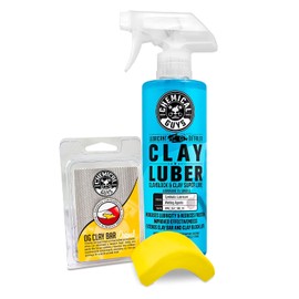 Chemical Guys OG Clay Bar & Lubber Kit Lubricante Sintético, Uso Ligero/Medio, 473 ml (2 Artículos), Amarillo