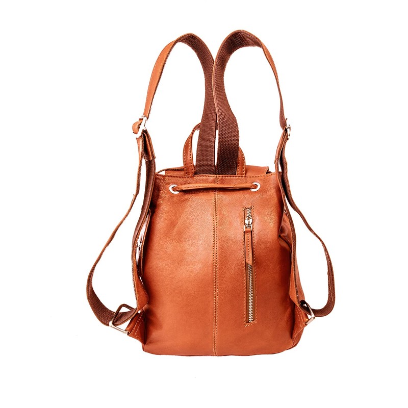 Woodland Leathers Genuine Leather anti theft backpack for women, Medium