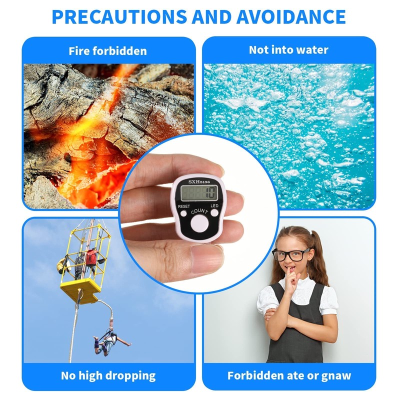 2PCS Tally Counters, Hand Finger Counters Electronic Number Clicker Counter