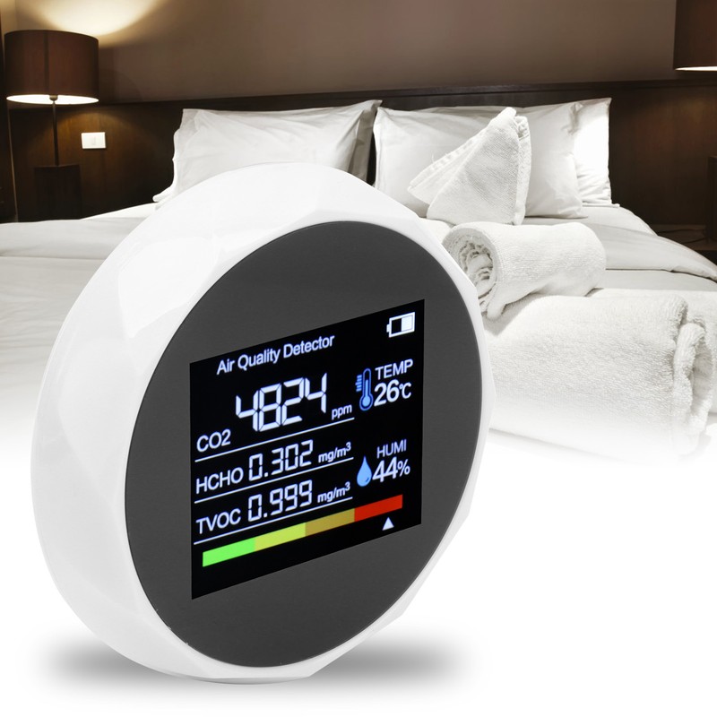Air Quality Detector Multifunction TVOC CO2 Detector Digital Temperature Humidity