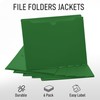Green File Jackets, 2 Inch Expansion, Letter Size, Reinforced Straight-Cut