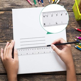 6 Pieces Clear Rulers, Straight Plastic Rulers Transparent Measuring Rulers for School Office Home 15 20 30 cm(6 8 12 Inch)